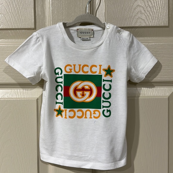 Gucci Shirts & Tops Gucci Logo Tshirt Baby Size 218 Months Poshmark